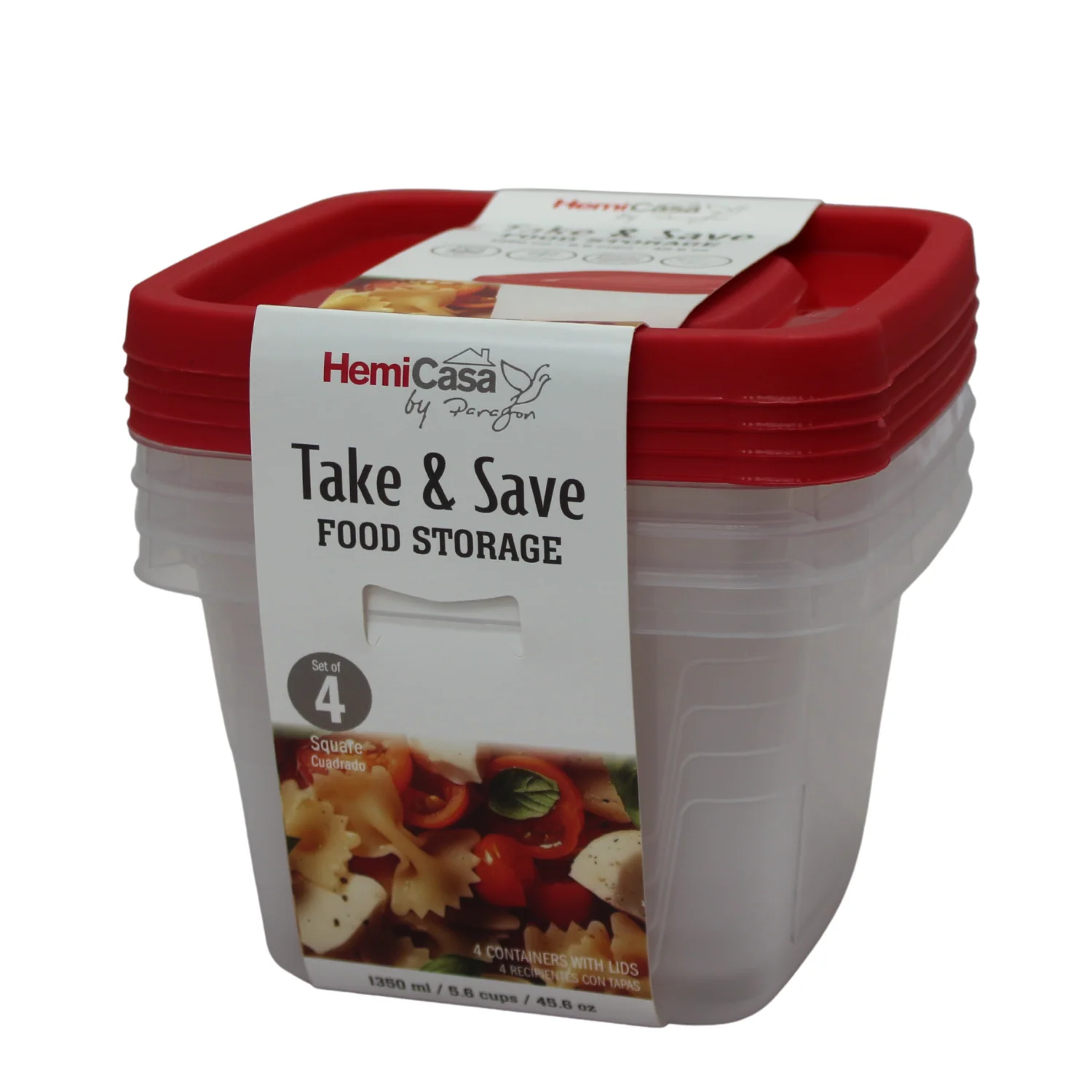 Set of 4 Plastic Food Containers