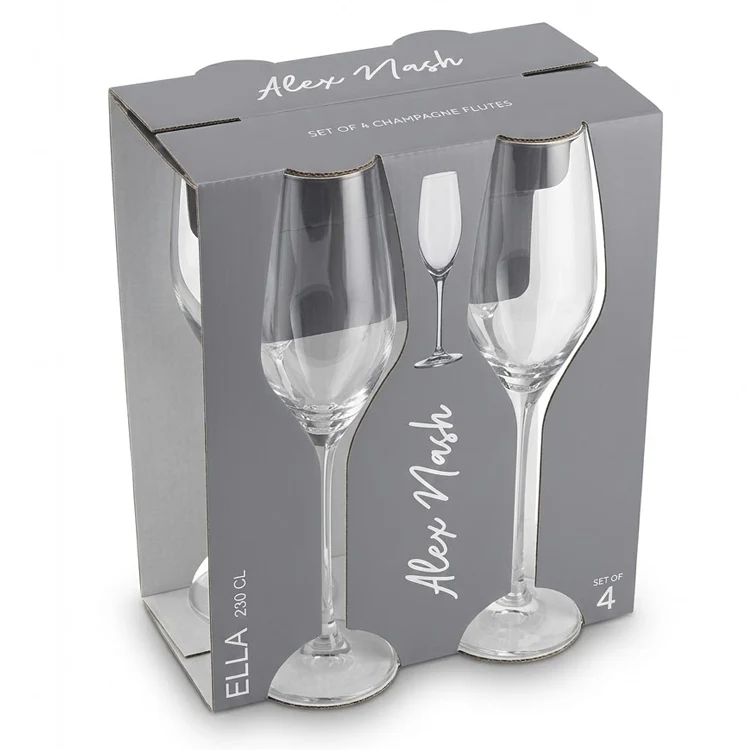 Set of 4 Champagne Flutes 230ml