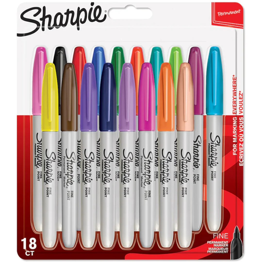 Sharpie Permanent Markers – Pack of 18
