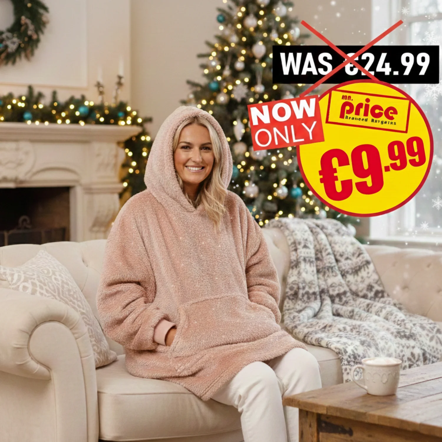 Sienna Teddy Oversized Hoodie - Blanket Glitter - Image 2