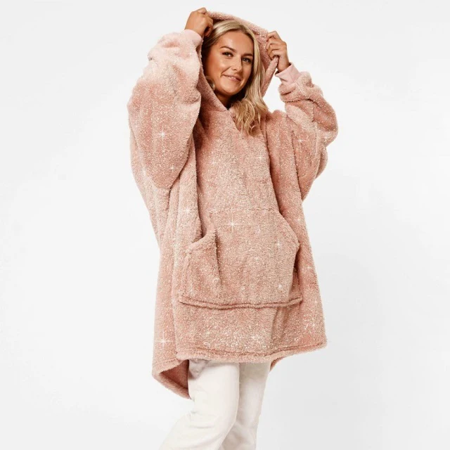 Sienna Teddy Oversized Hoodie - Blanket Glitter - Image 3