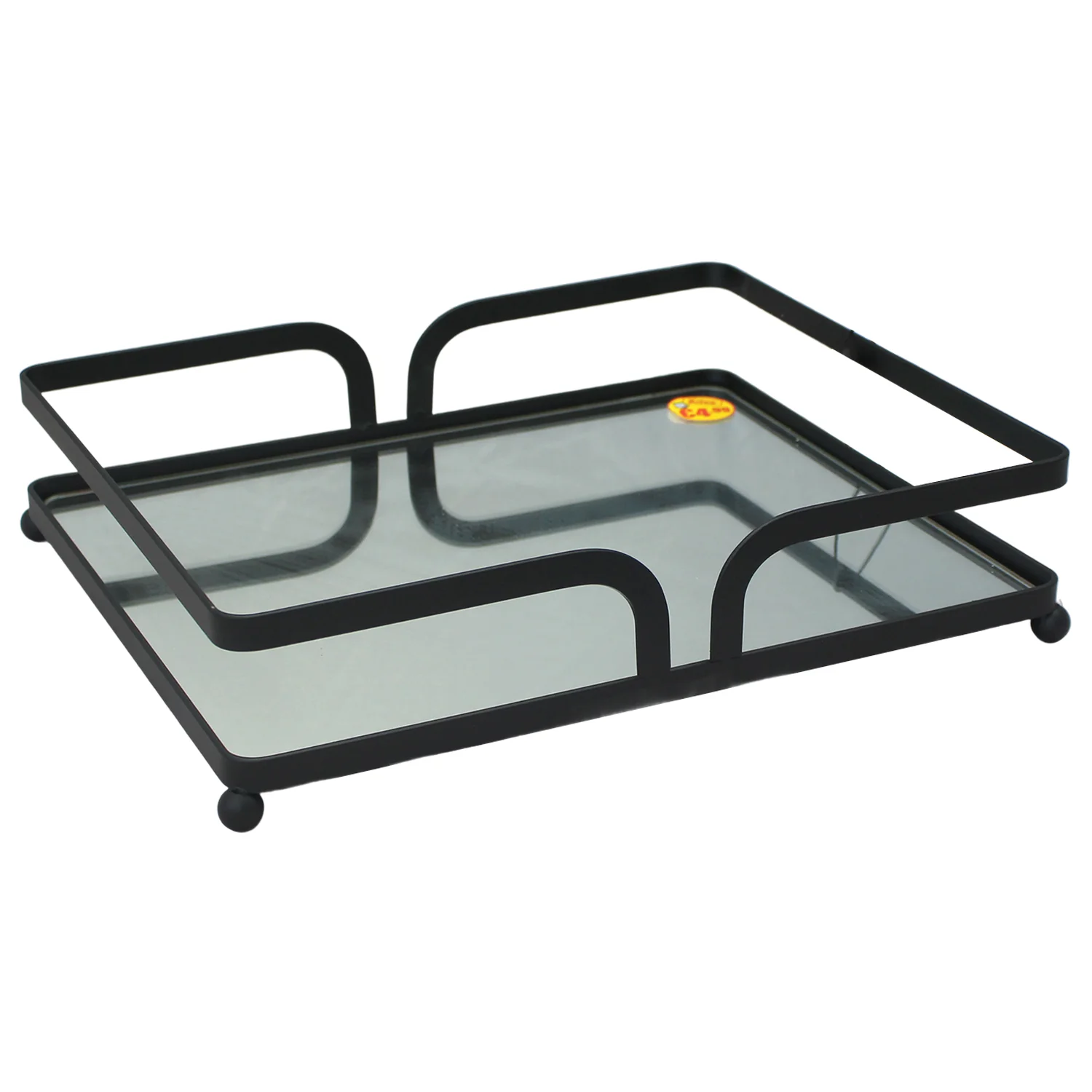 Silver Vanity Tray with Mirror 28cm x 23cm