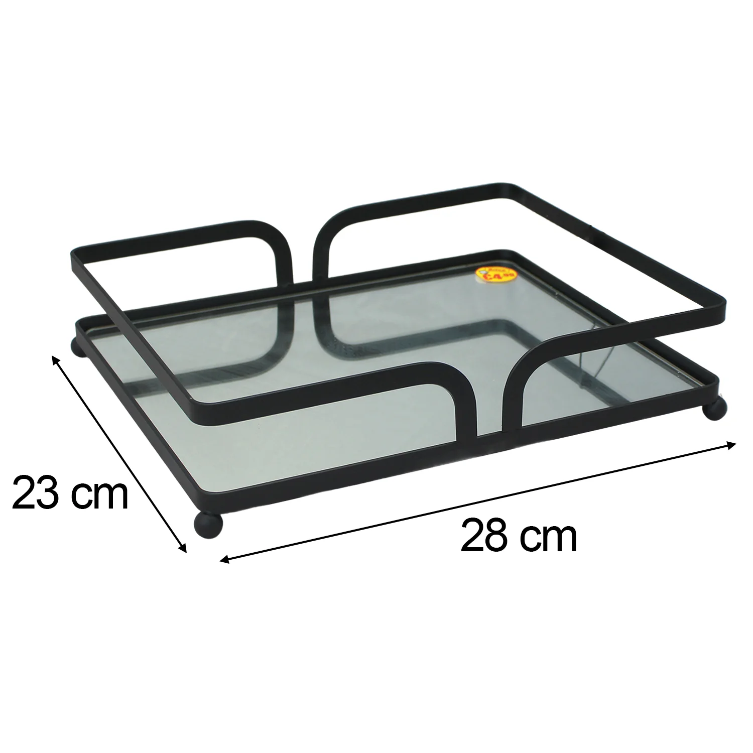 Silver Vanity Tray with Mirror 28cm x 23cm - Image 2