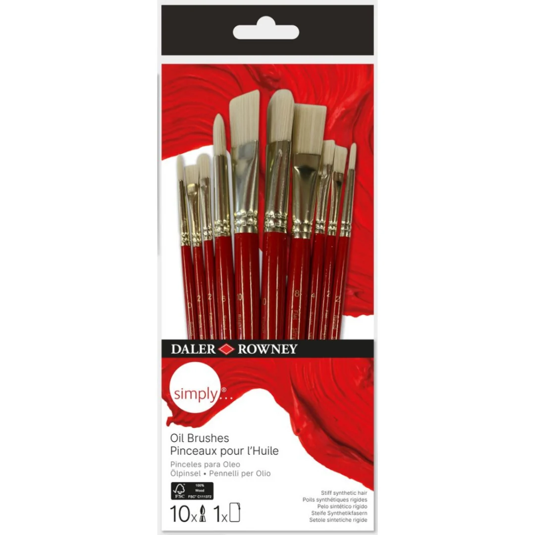 Simply 10pc Oil Brush Set