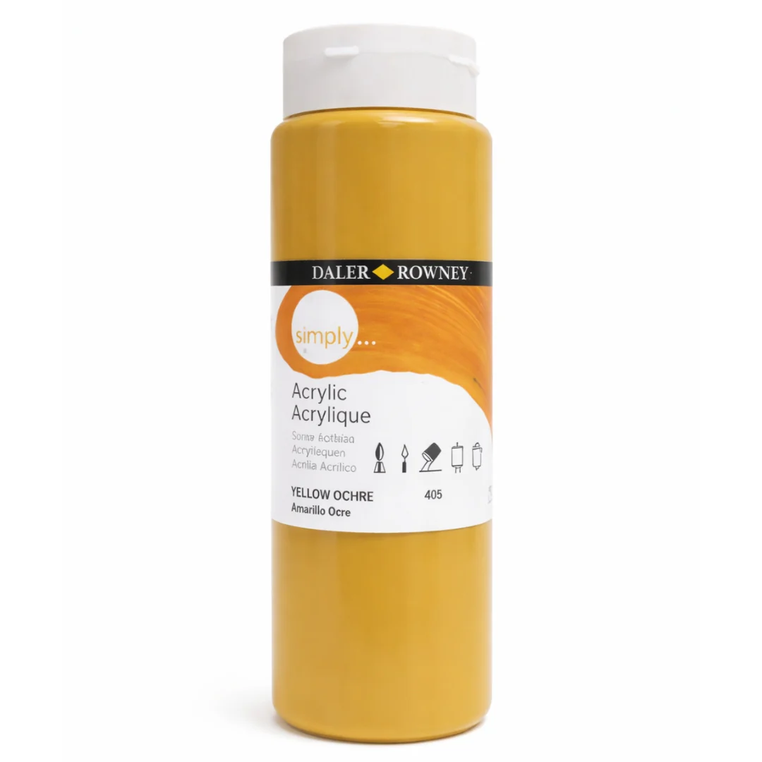 Simply 500ml Yellow Ochre Acrylic Paint