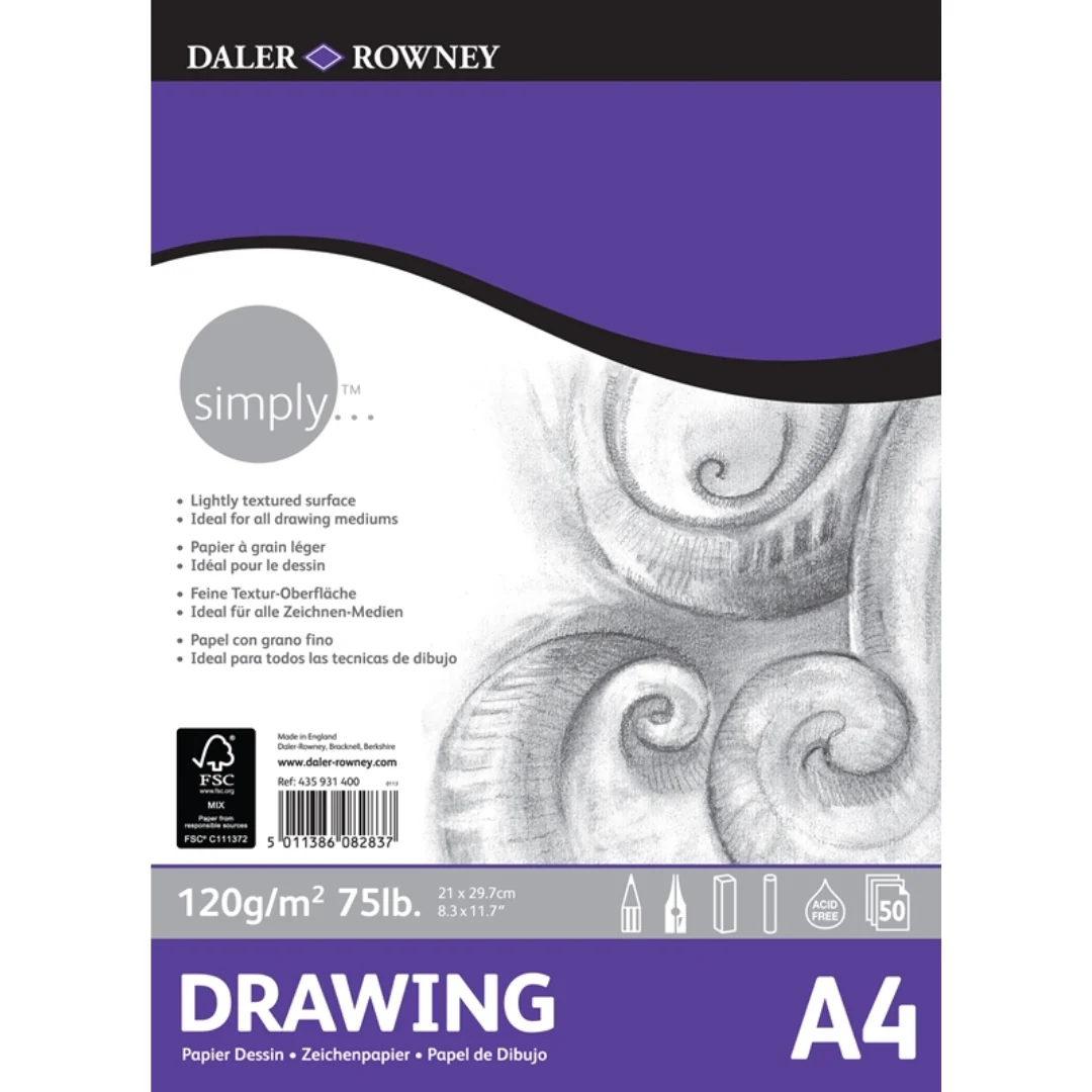 Simply A4 50 Sheet Drawing Pad 120gsm
