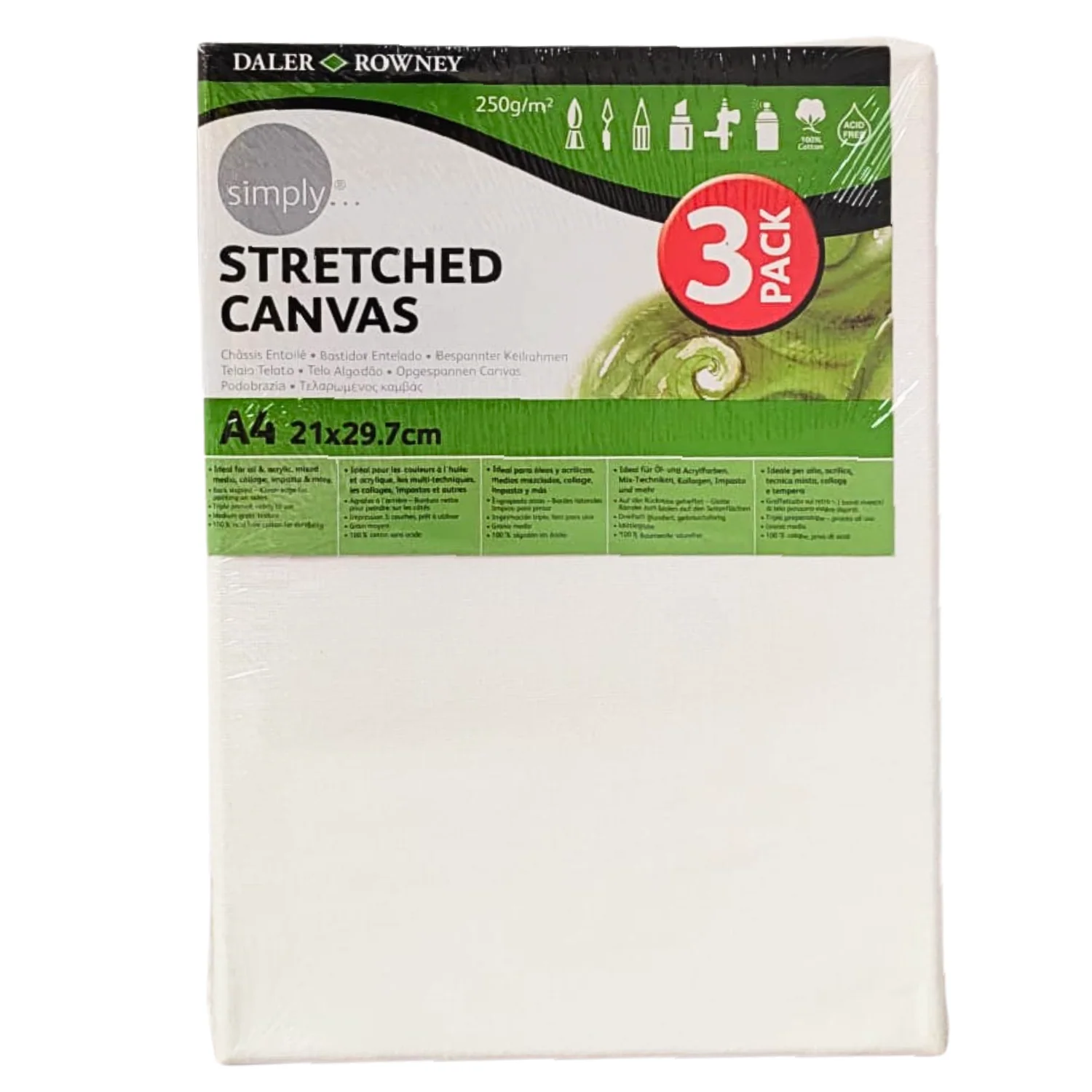 Simply Canvas 3 Pack – A4 (21x29.7cm)
