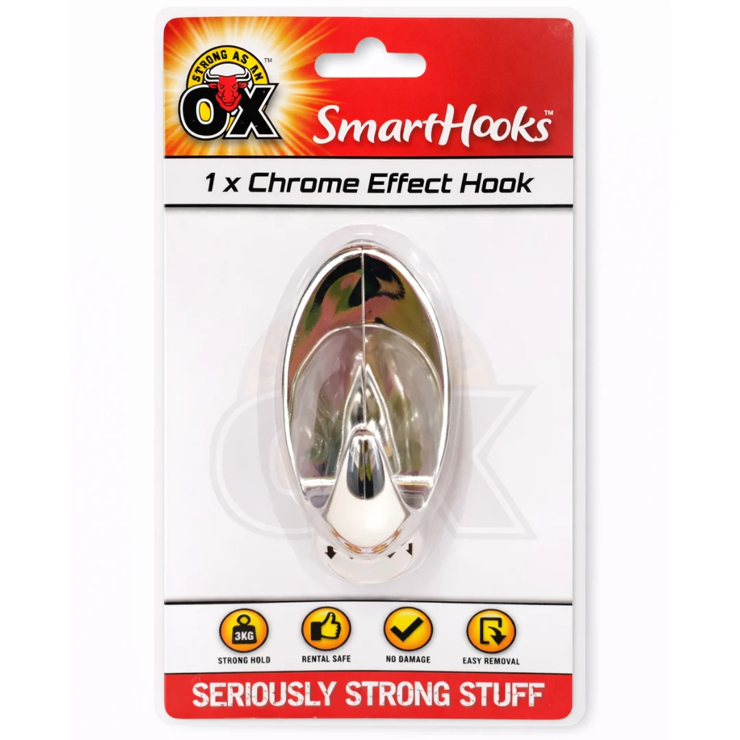 Smart Hooks Removable Round Hook – Chrome