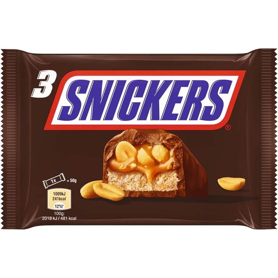 Snickers Bar 3 Pack 50g