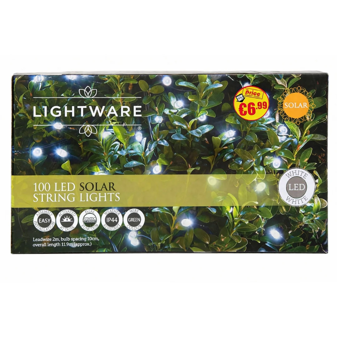 Solar LED String Lights Cool White 100 Pack