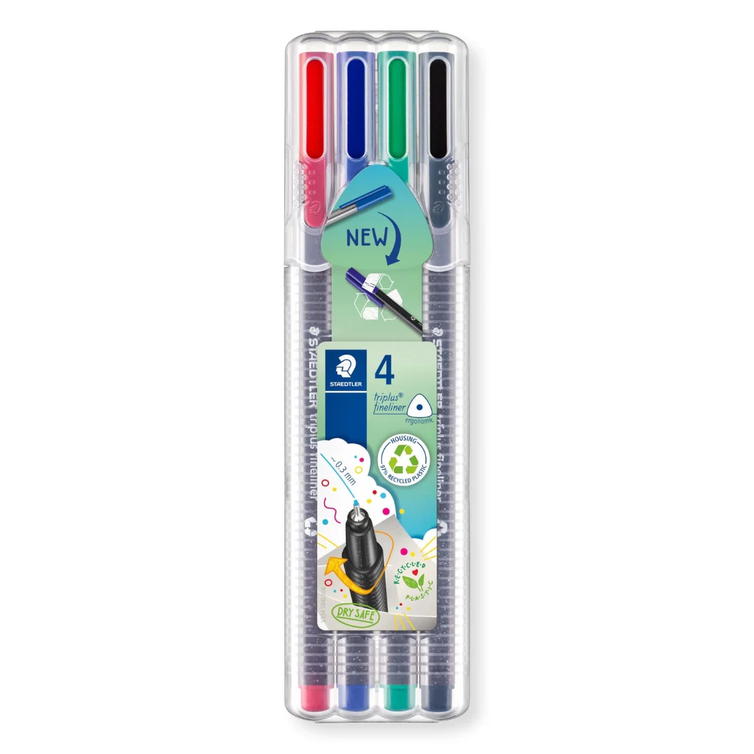 Staedtler Triplus Fineliners – 4 Assorted Colours