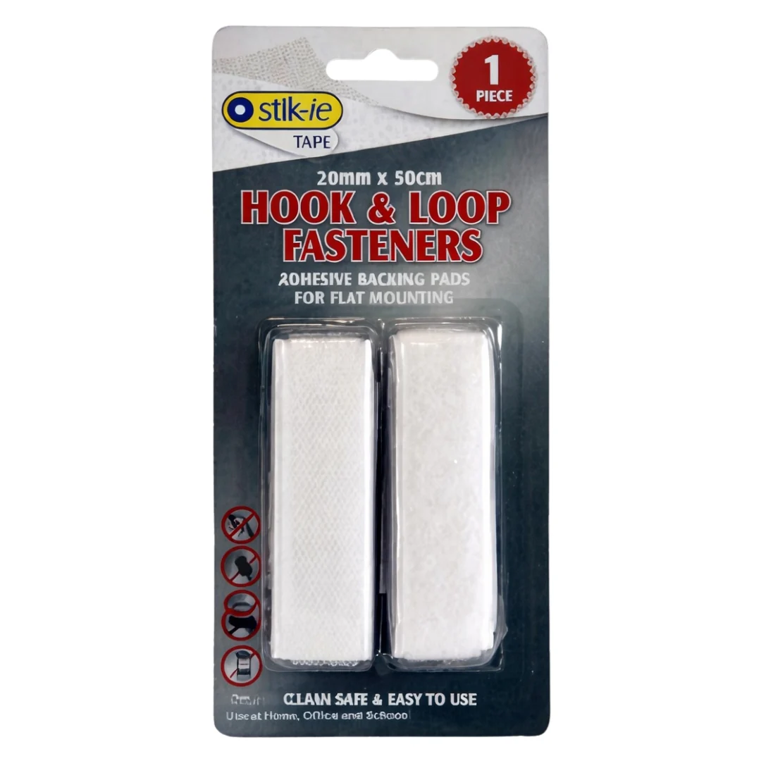 Stik-ie Adhesive Hook and Loop Fasteners 20mm x 50cm