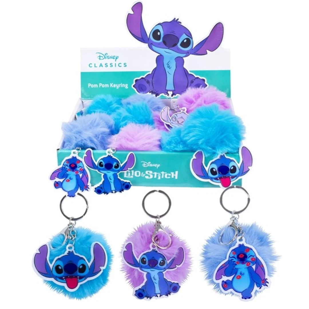 Stitch Pom Pom Keyring