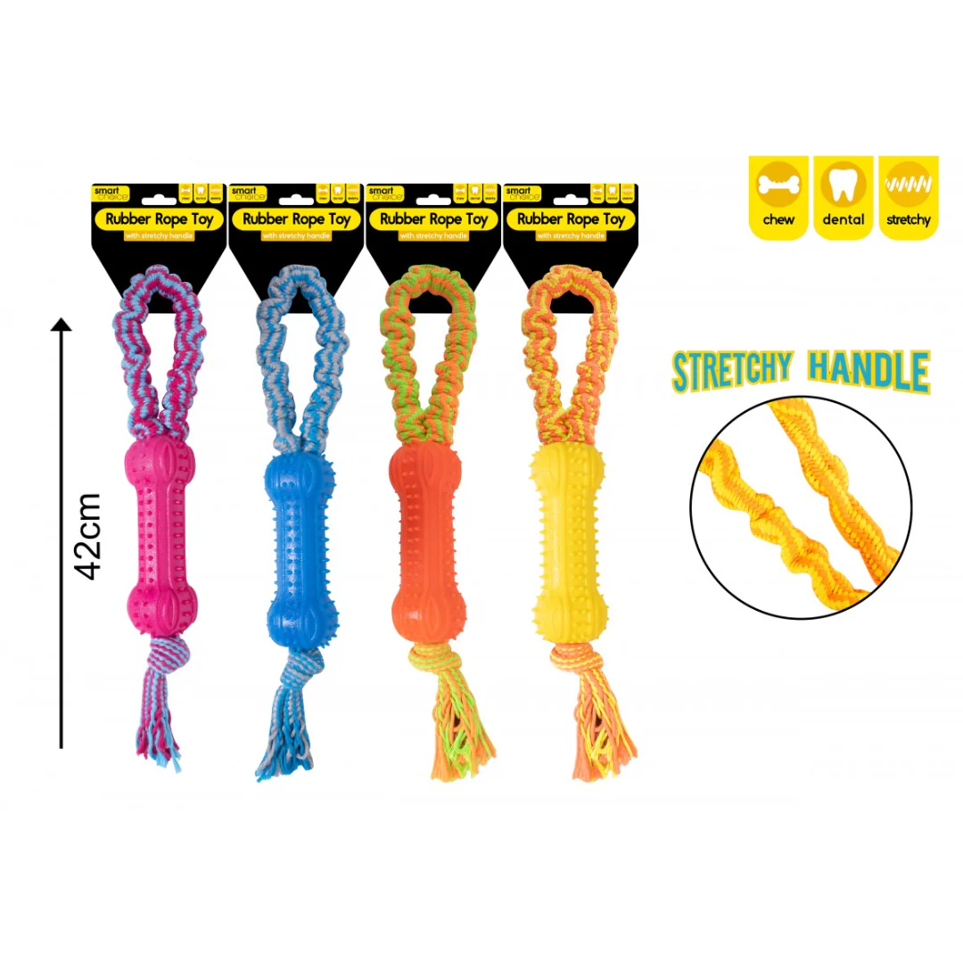 Smart Choice Stretchy Rope & Rubber Tug Dog Toy