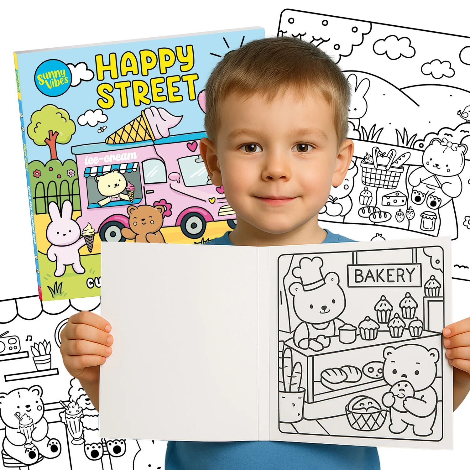 Sunny Vibes Happy Street Colour Book - Image 9