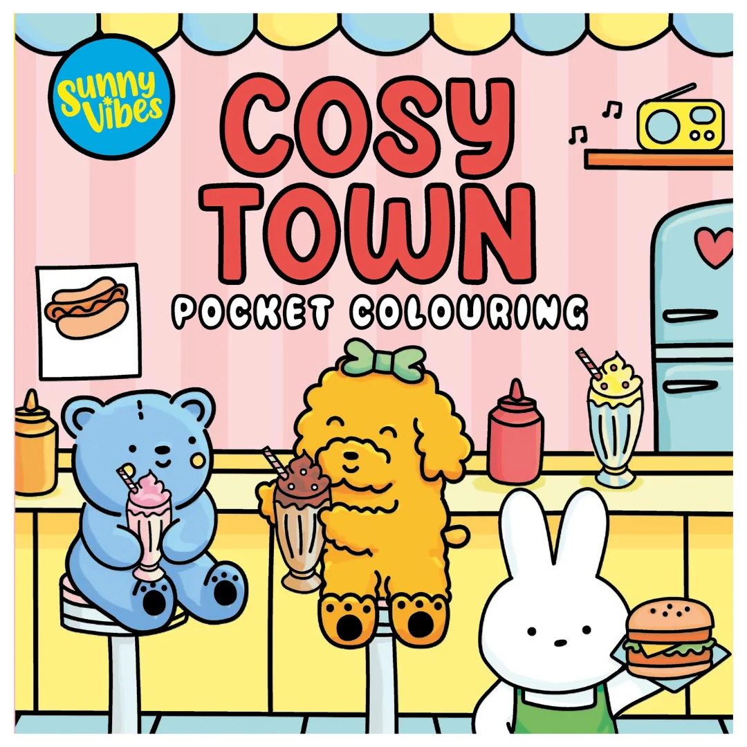 Sunny Vibes Pocket Colouring Book – Cosy Town