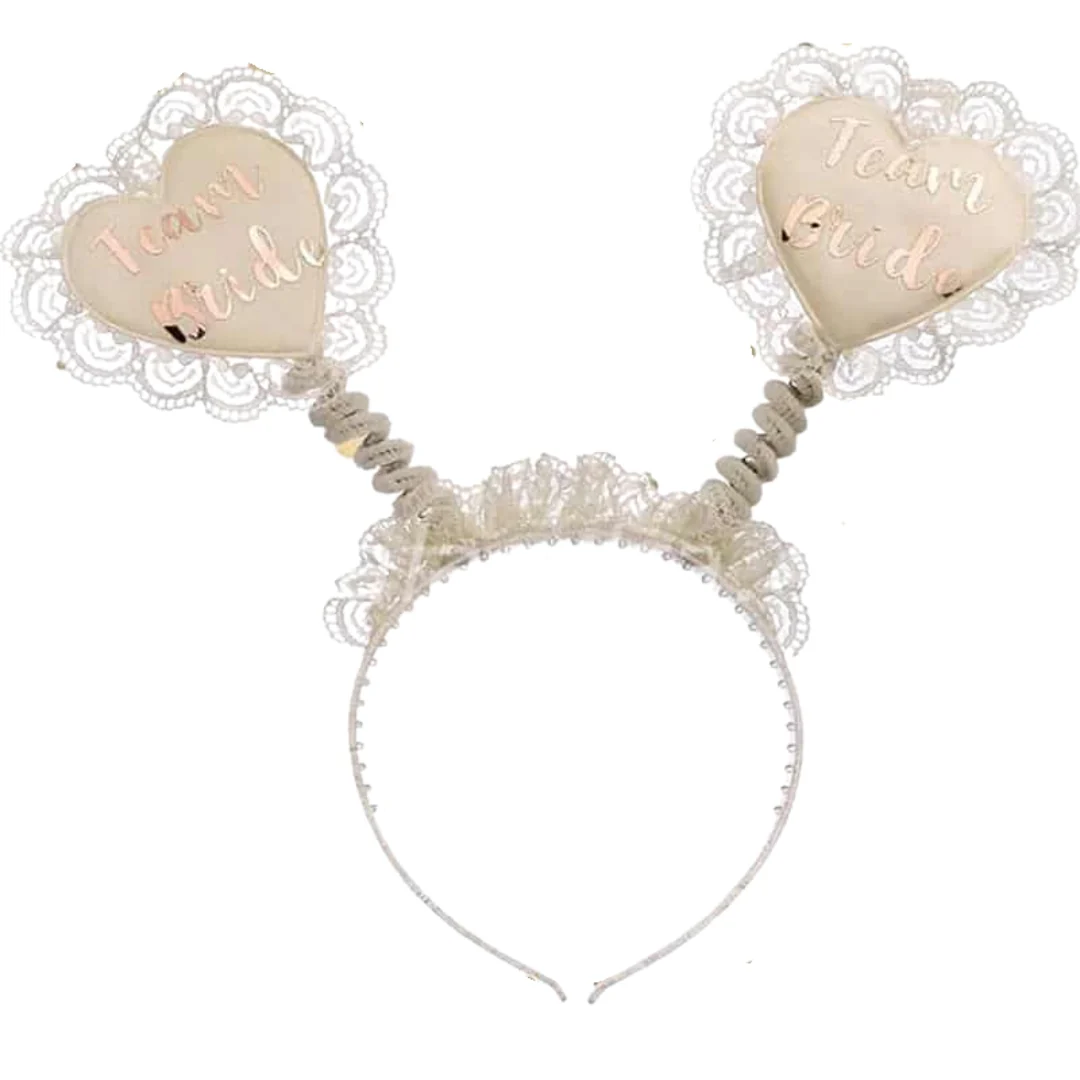 Team Bride Lace & Rose Gold Bopper
