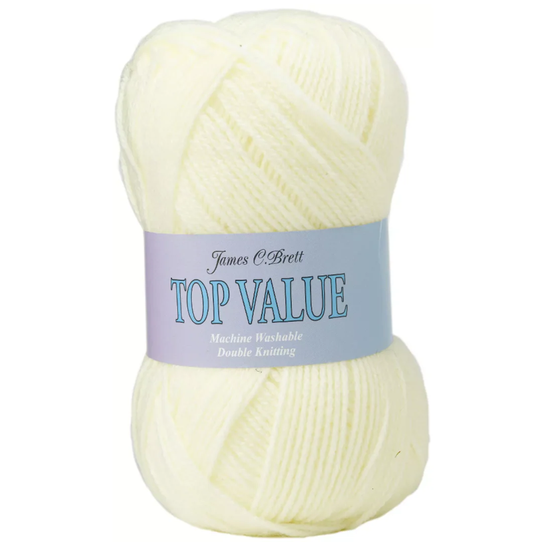 Top Value 100 Grams Double Knitting Wool 0844 Cream