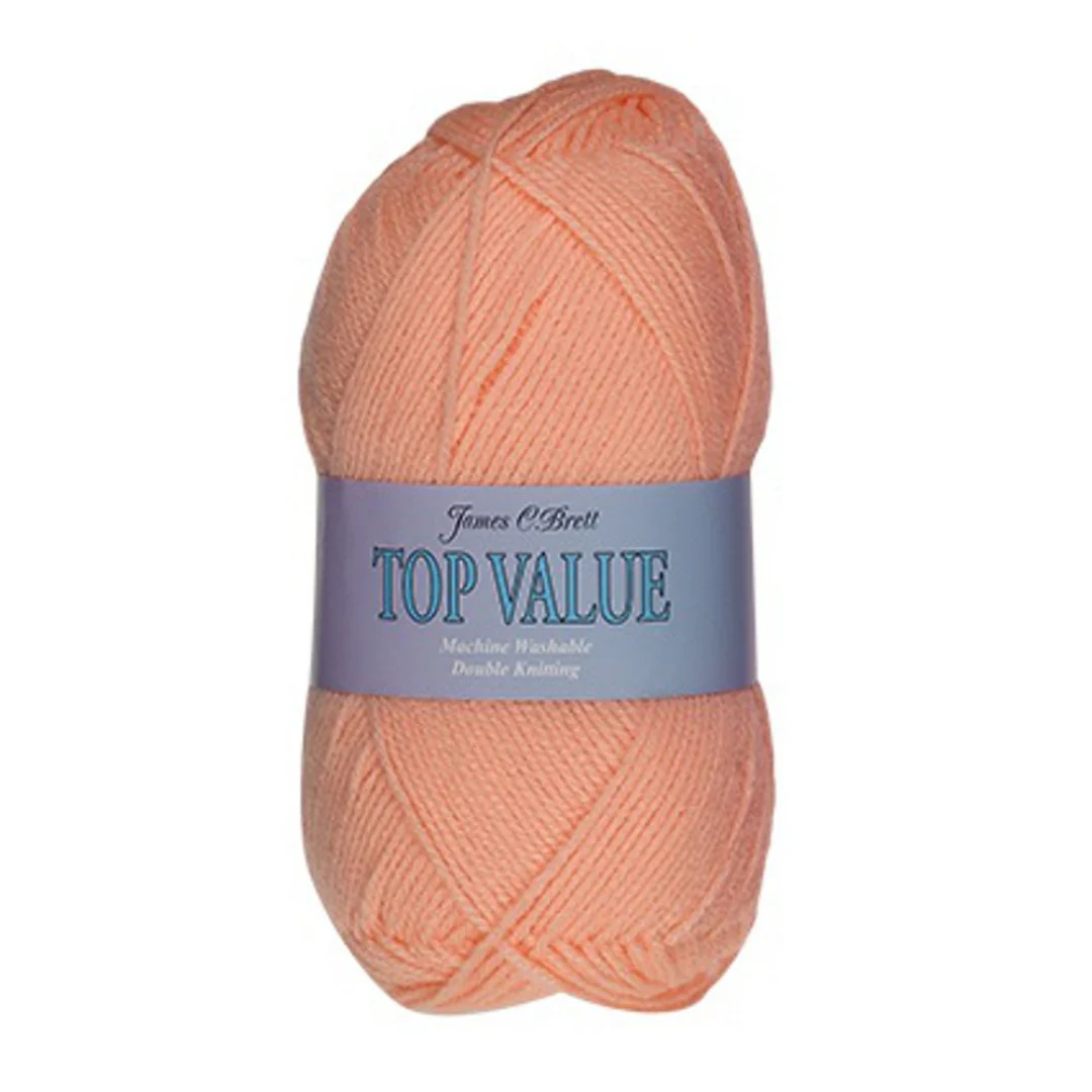 Top Value 100 Grams Double Knitting Wool 0848 Soft Peach