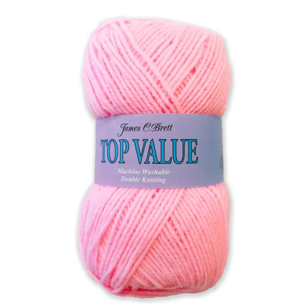 Top Value 100 Grams Double Knitting Wool 8421 Pale Pink
