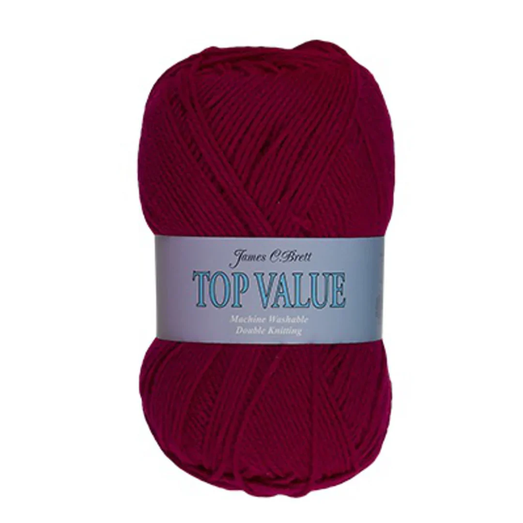 Top Value 100 Grams Double Knitting Wool 8425 Claret