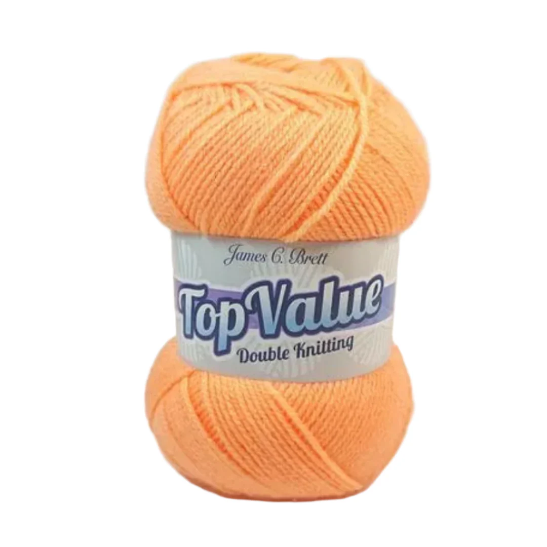 Top Value 100 Grams Double Knitting Wool 8466 Soft Orange
