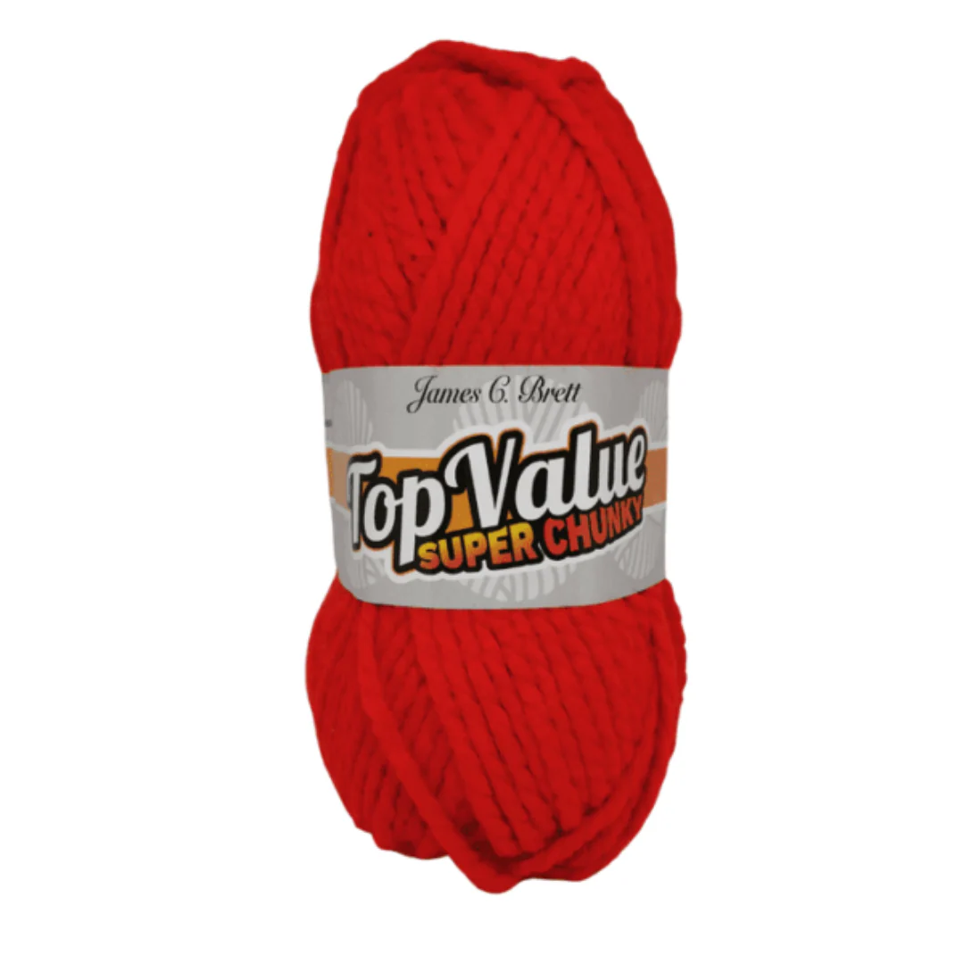 Top Value Chunky 100 Grams Double Knitting Wool TC14 Red