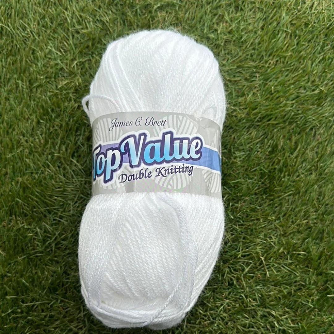 Top Value Double Wool 100G Shade 8428 White - Image 3