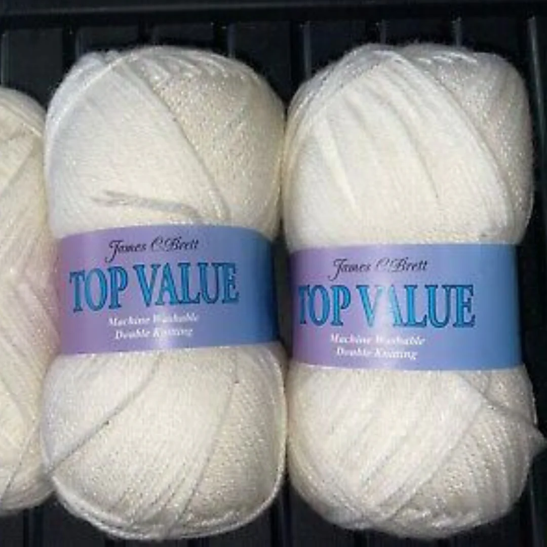 Top Value Double Wool 100G Shade 8428 White - Image 4