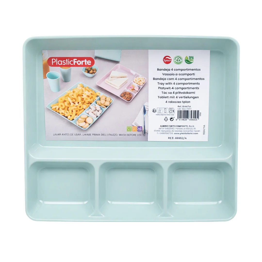 Tray with 4 Compartments Assorted