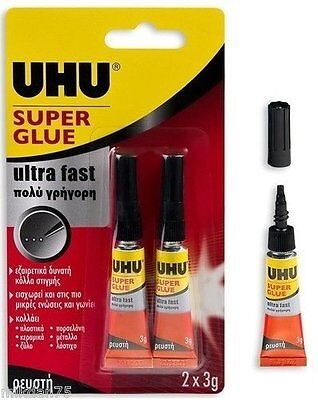 UHU 2x3g Super Glue Blister Pack