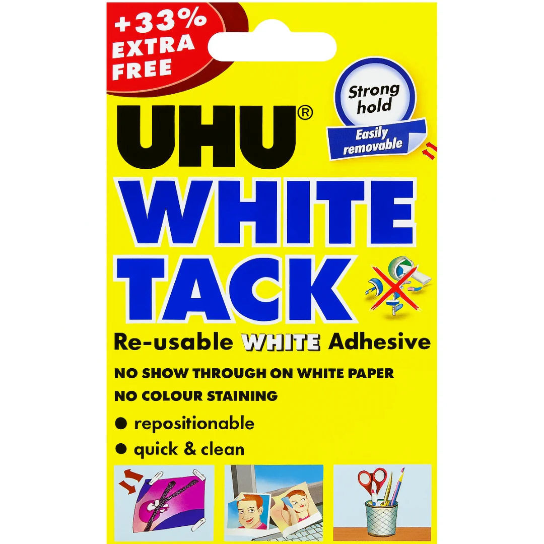 UHU White Tack 65g + 33% Extra Free