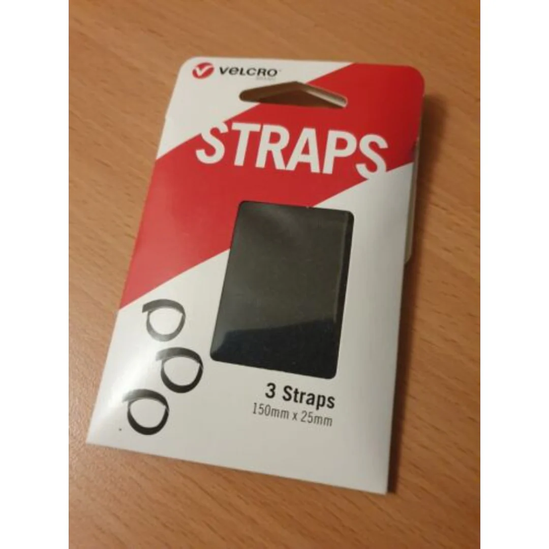 Velcro Black 3 Straps 150mm - Image 3