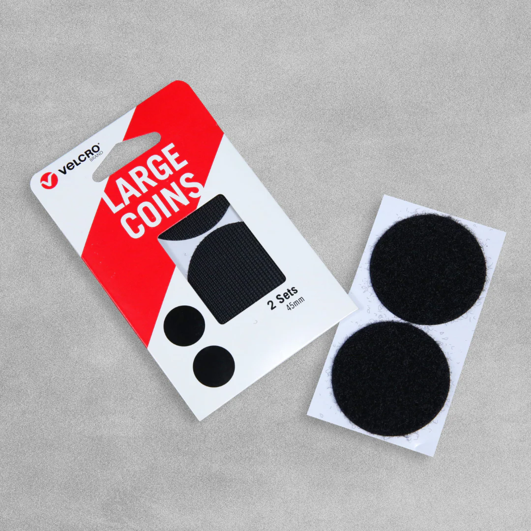 Velcro Black Large Coins 45mm - Image 2