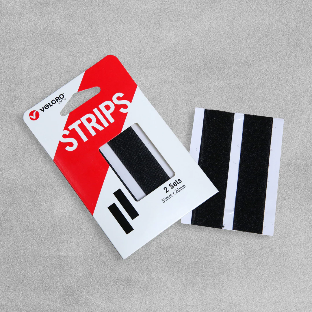 Velcro Strips Black 80mm x 20mm (2 sets) - Image 2