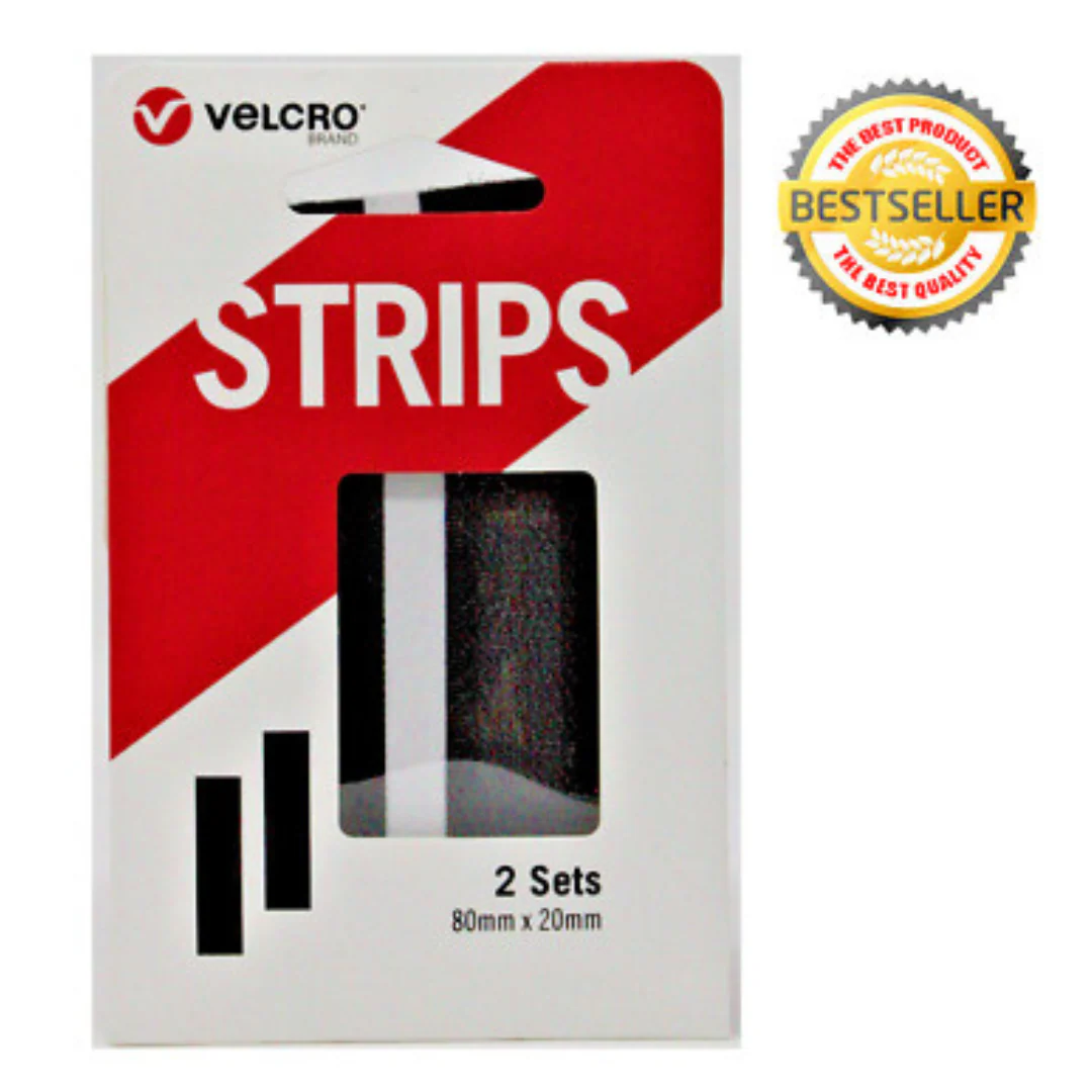 Velcro Strips Black 80mm x 20mm (2 sets) - Image 3