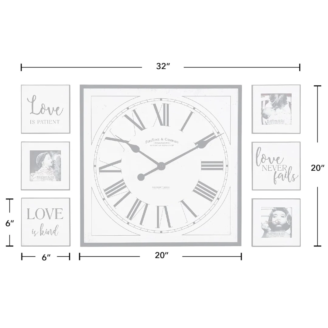 White Square Wall Clock – 20" - Image 2