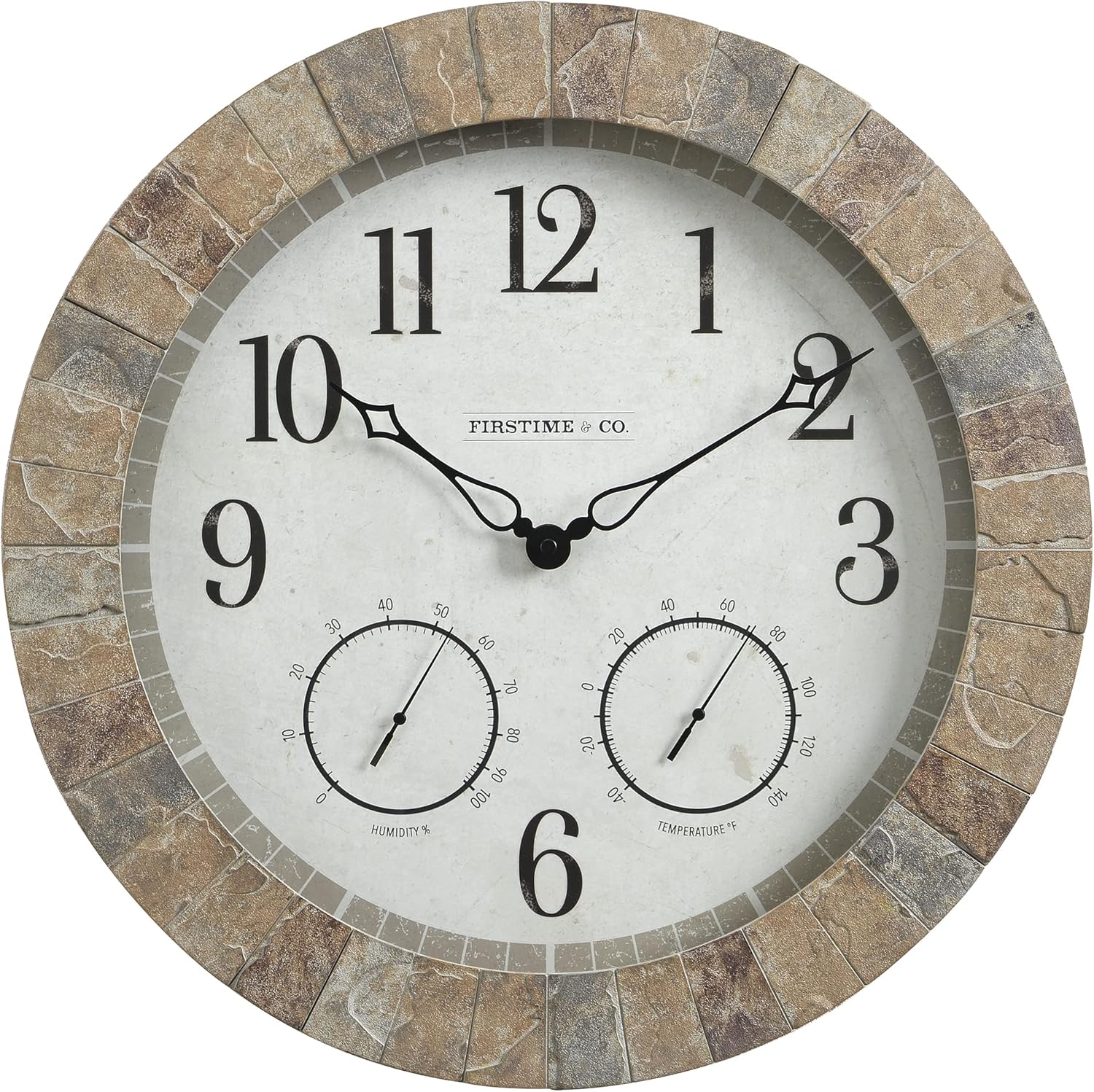 Wooden Block Round Wall Clock 18"