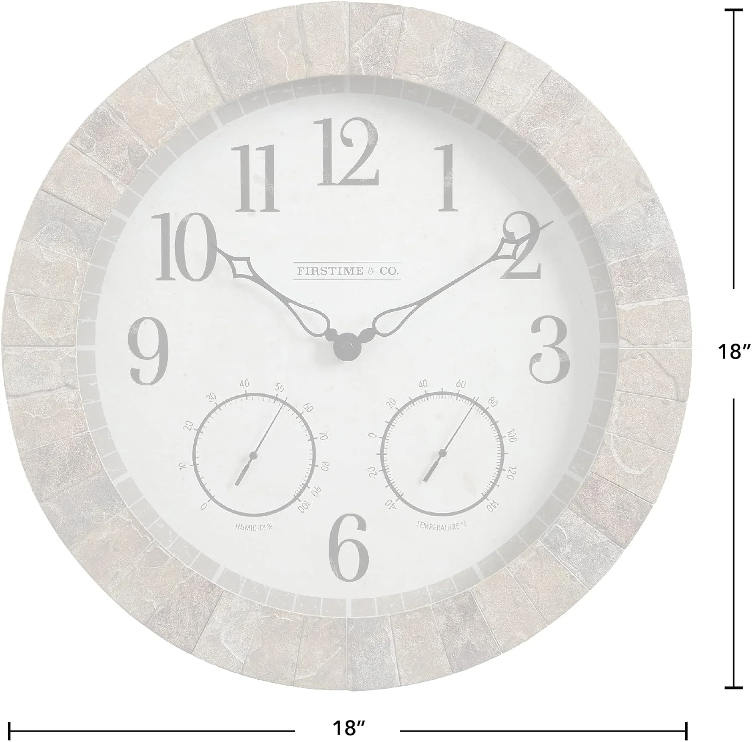 Wooden Block Round Wall Clock 18" - Image 2