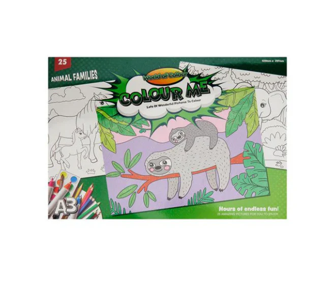 World of Colour A3 Colouring Book 25 Sheets