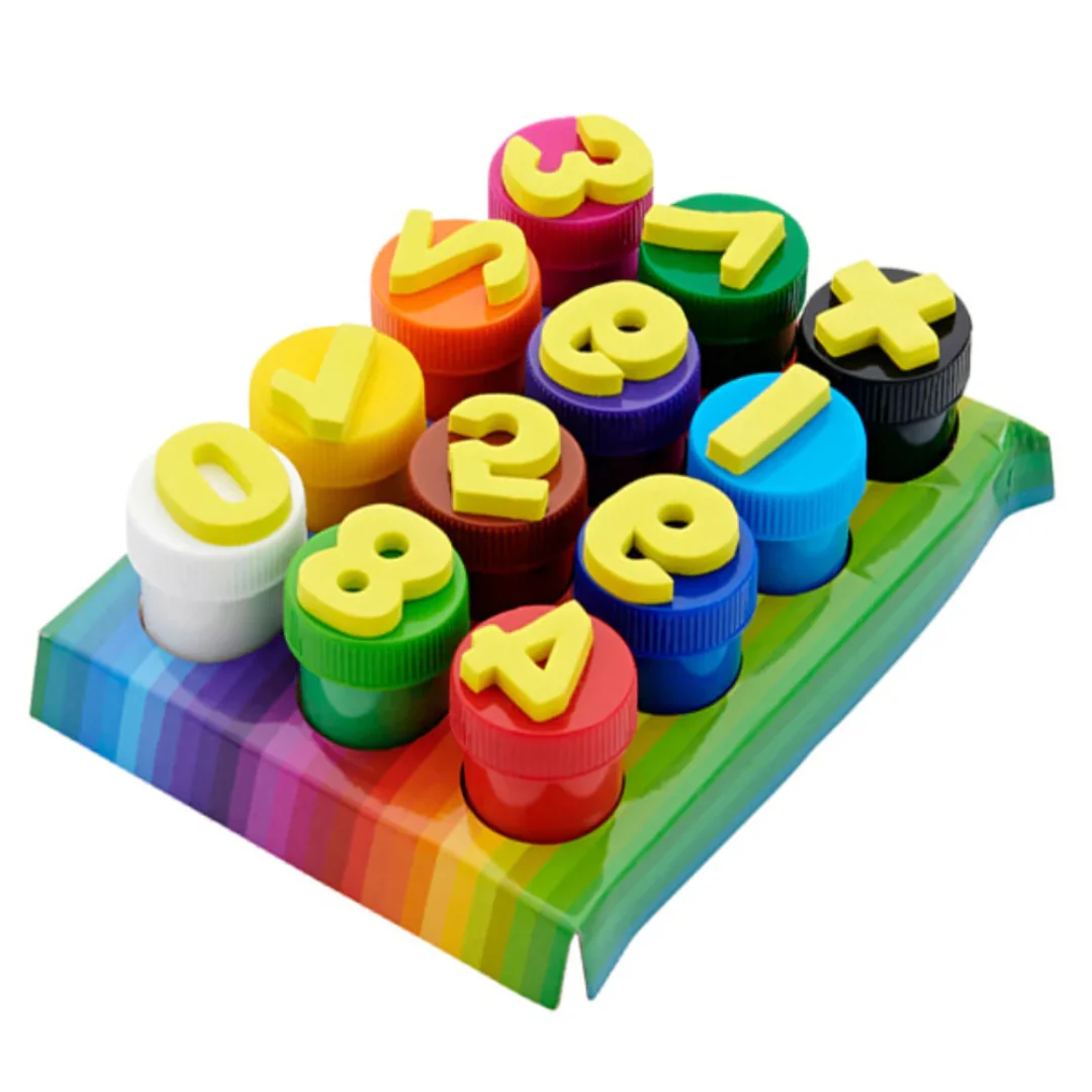 World of Colour Finger Paints with Numbered Stamps – 12 x 10ml - Image 2
