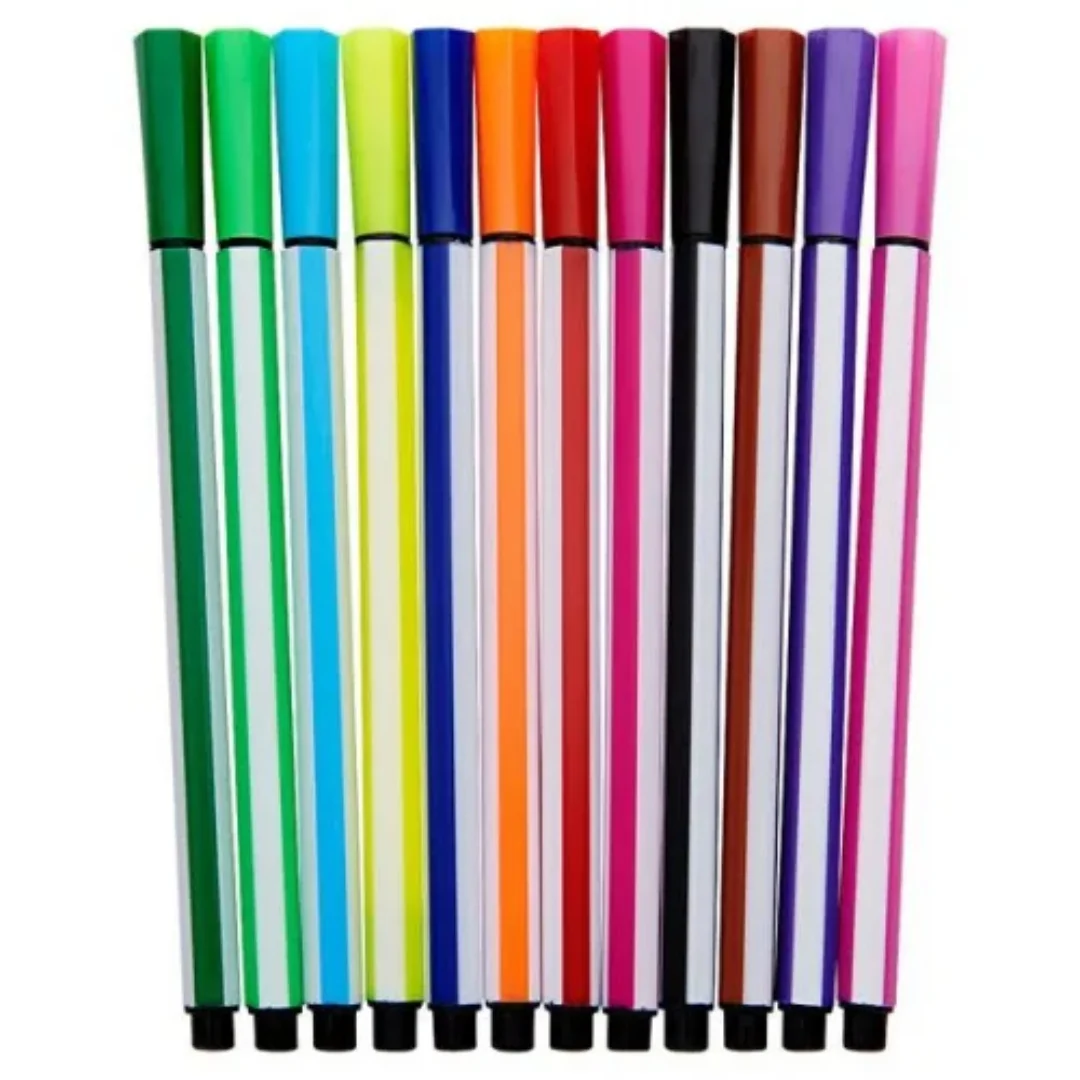 World of Colour Assorted Hero Washable Felt Tip Markers – 12 Pack - Image 2