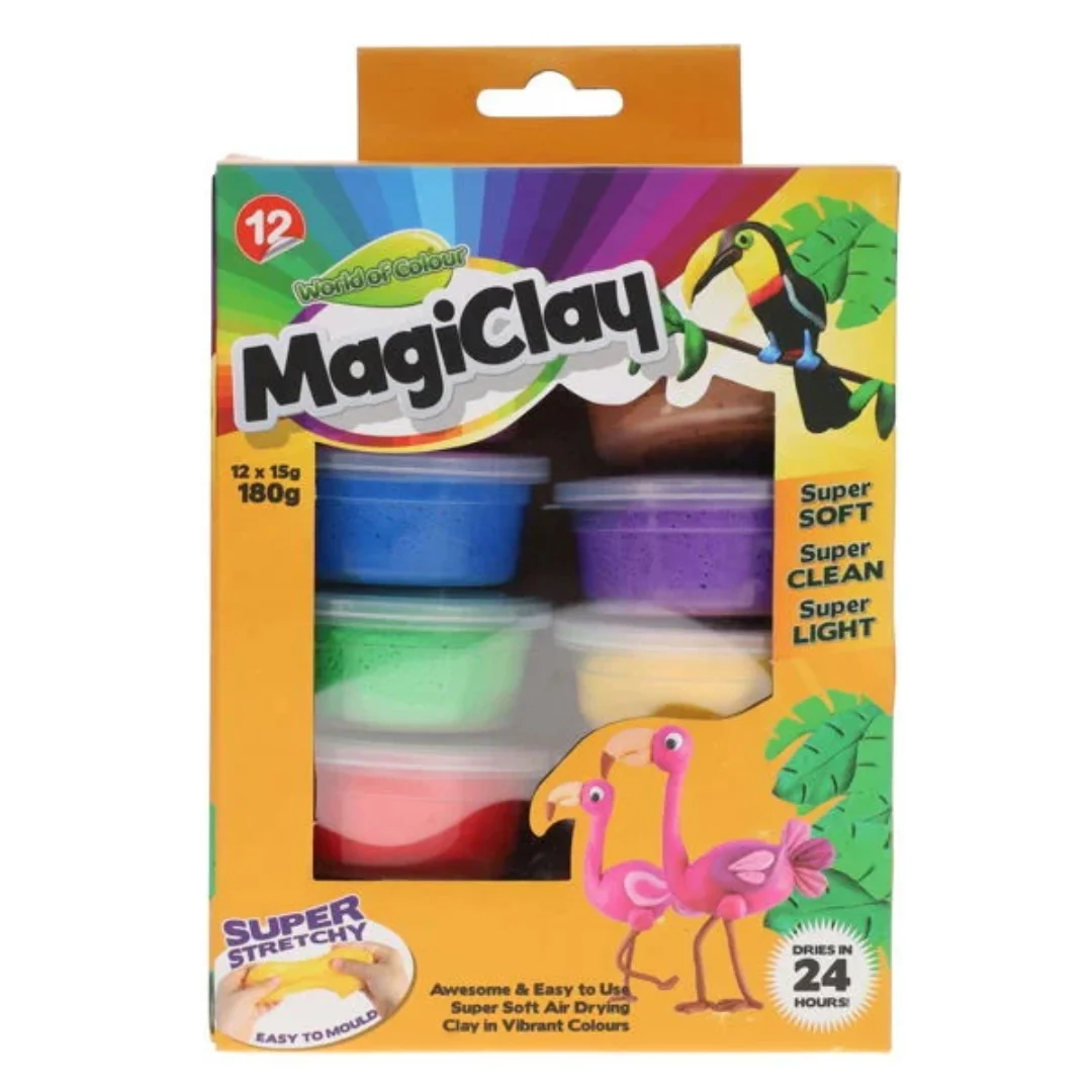 World of Colour Super Stretchy Magic Clay – 12x15g Tubs
