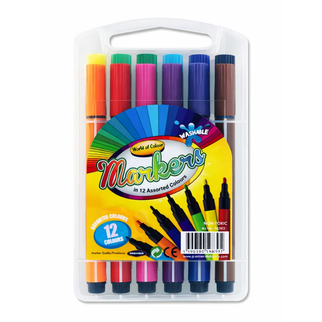 World of Colour Washable Markers 12 Pack with Carry Case