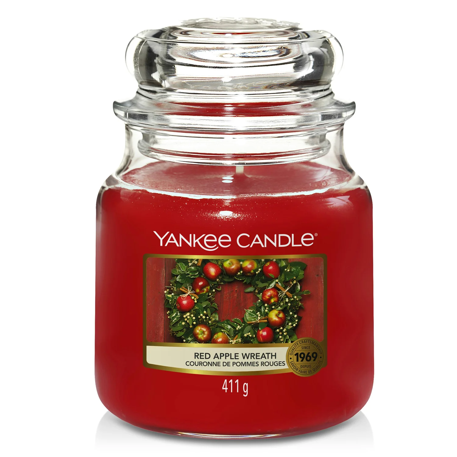 Yankee Medium Jar Red Apple Wreath Scented Candle